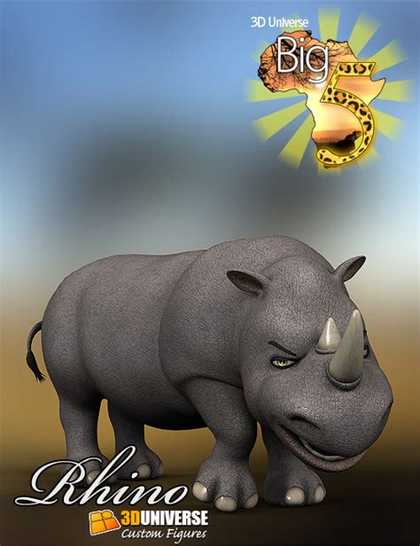 Toon Big 5 Rhino | Daz 3D