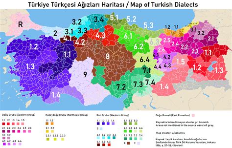 Turkish Language Map