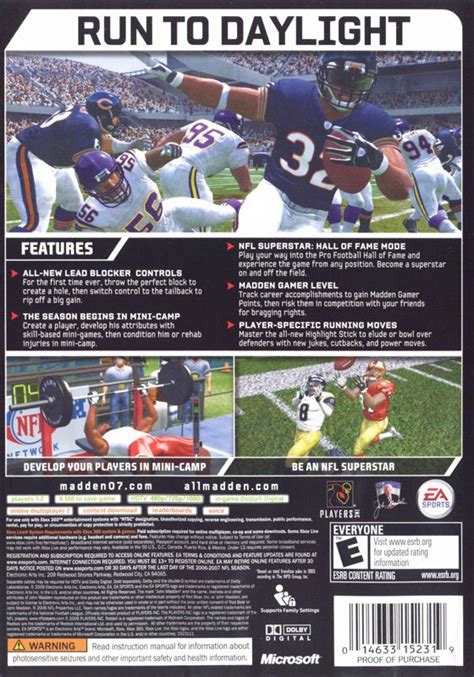 Madden NFL 07 cover or packaging material - MobyGames