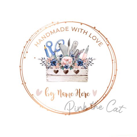 Craft designer logo tools in box premade design for etsy or website – Pink the Cat