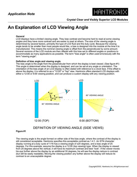 An Explanation of LCD Viewing Angle