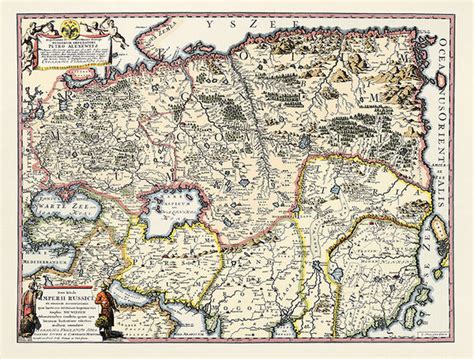 Ancient map of Russia - Editions d'Art Derveaux