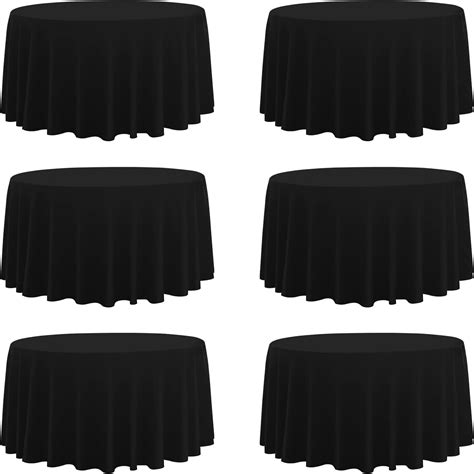 Amazon.com: LEQEE Round Tablecloth,6 Pack 120inch Stain and Wrinkle ...