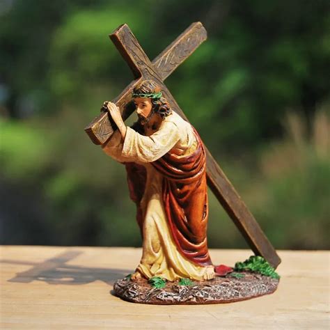 Small Crucifix Jesus Resin Craft Decoration Church Car Ornament Christian Gift-in Figurines ...