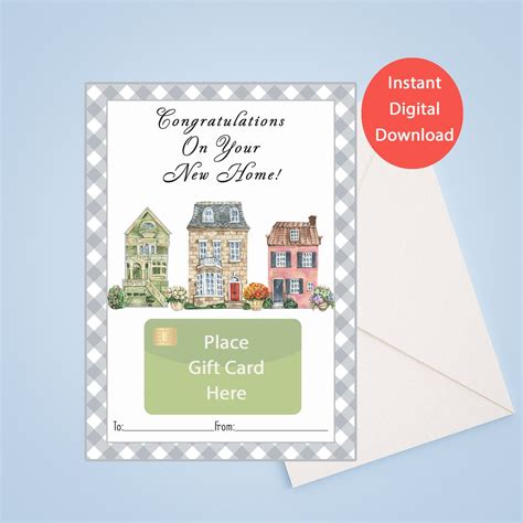 Printable New House Gift Card Holder, Congrats on Your New House Card ...