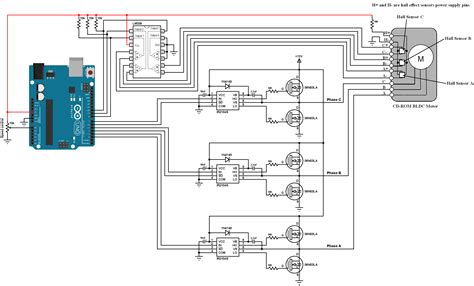 Sensored brushless DC motor control with Arduino