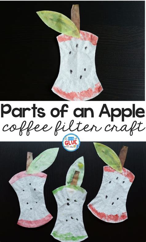 Parts of an Apple Coffee Filter Craft