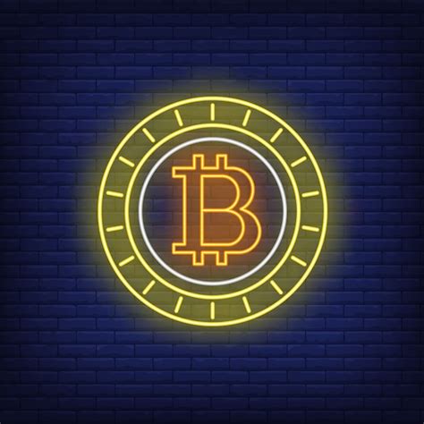 Free Vector | Bitcoin cryptocurrency coin neon sign