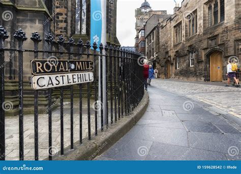 The Royal Mile on Castle Hill in Edinburgh, Scotland Stock Photo ...