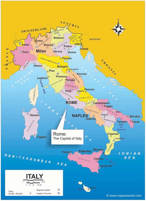 Italy, Political map Italy