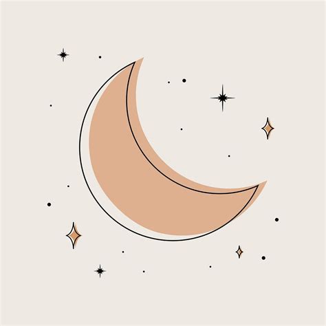 Brown half moon illustration, aesthetic | Premium Photo - rawpixel