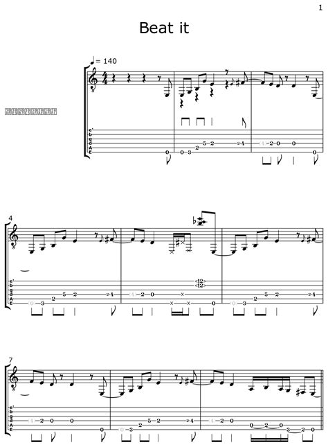 Beat it - Sheet music for Classical Guitar