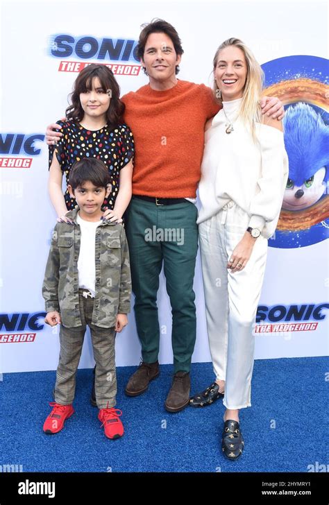 James Marsden, Edei, Mary James Marsden and William Luca Costa-Marsden at the "Sonic The ...