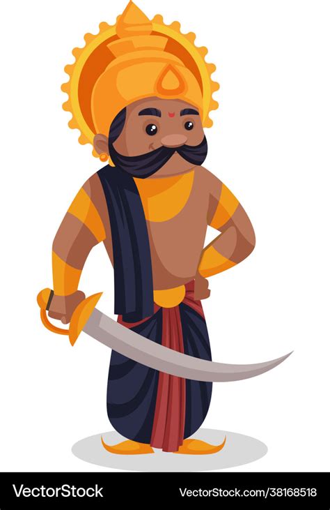 Ravana cartoon character Royalty Free Vector Image