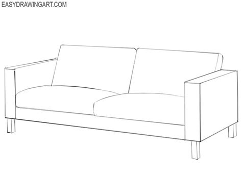 How to Draw a Couch | Drawing furniture, Sofa drawing, Couch