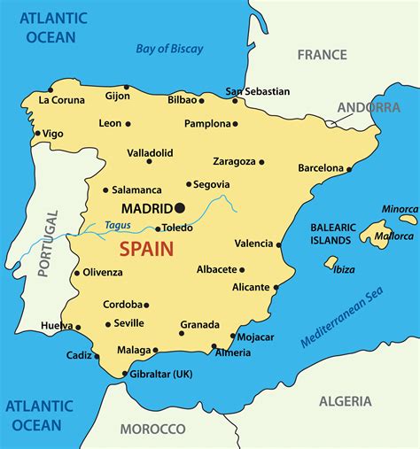 Map of Spain - Guide of the World