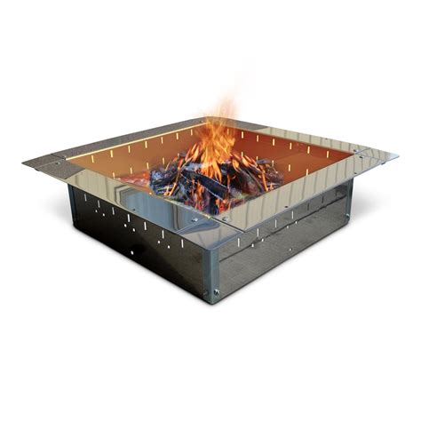 Firebuggz 24" square stainless steel fire pit insert, campfire fun pit ...