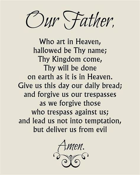 Our Father Prayer - Catholic Lord's Prayer Art Print by Classically Printed