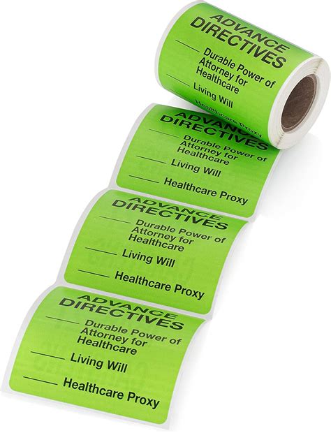 Carstens Medical Stickers – Advance Directives, Power of Attorney, Living Will, Healthcare Proxy ...