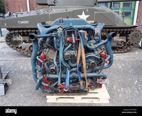 Sherman tank engine pic1 Stock Photo - Alamy