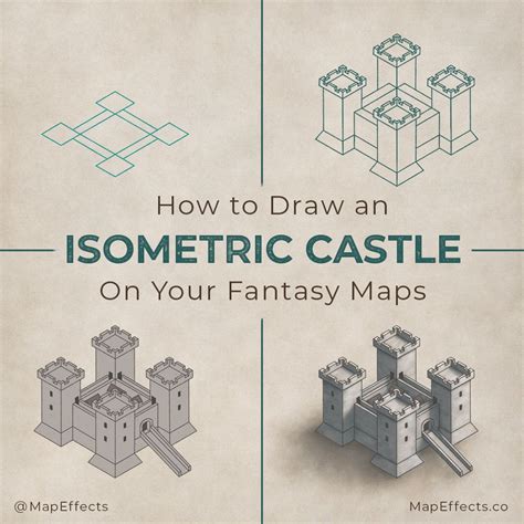 How to Draw an Isometric Castle Icon On Your Fantasy Map — Map Effects