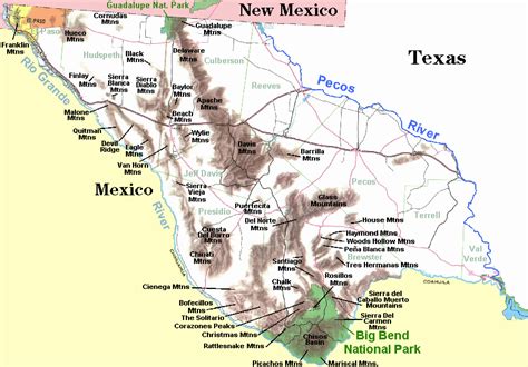 Texas Mountain Ranges Map | Map Of Europe