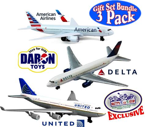 Daron American Airlines, Delta & United Airlines B747 Die-cast Planes ...