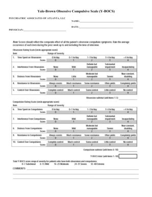 Yale-Brown Obsessive Compulsive Scale (Y-BOCS) - Blog Hawaii 2020-2024 - Fill and Sign Printable ...