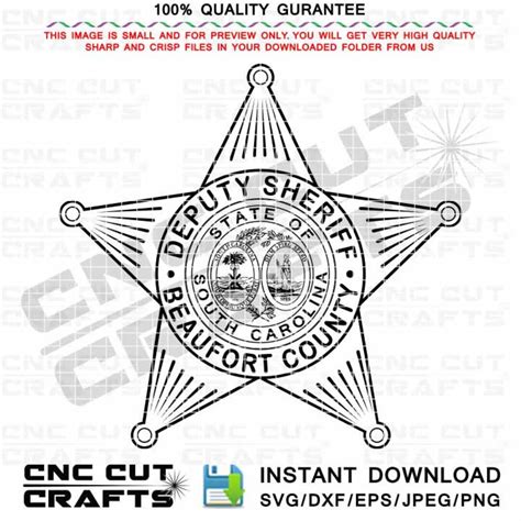 Deputy Sheriff Badge Svg Sheriff Star Logo Vector File for Cnc Laser Cutting, Engraving, Cricut ...