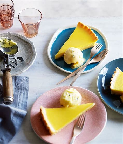 Australian Gourmet Traveller recipe for Tahitian lime pie with passionfruit sorbet from ...