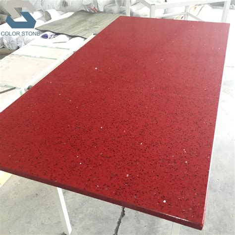 Red Quartz Countertops Quartz Stone Colorful Installed Kitchen Quartz ...