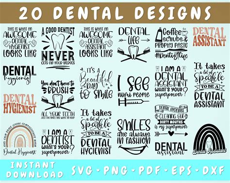 20 Dental Quotes SVG Bundle, Dental Sayings SVG, Dentist SVG, PNG By ...