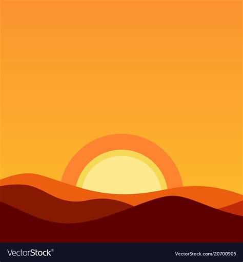 Cartoon desert landscape at sunset Royalty Free Vector Image