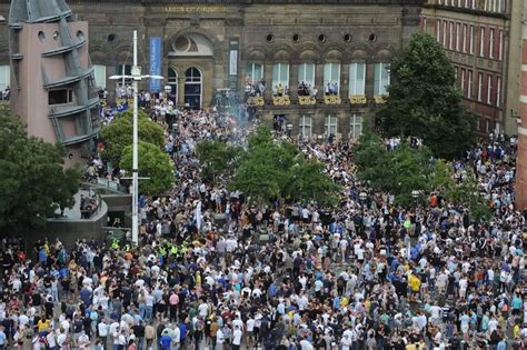 Absolutely enormous Leeds United promotion party in Millennium Square captured these incredible ...