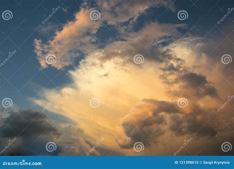 Majestic Clouds Illuminated by Sunset Light Stock Photo - Image of luminosity, dramatic: 121398610