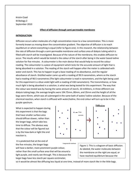 Biology formal lab report on osmosis and diffusion