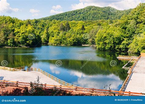 Wooden Relaxing Area on the Sovata Lake Stock Image - Image of national, hill: 86302439