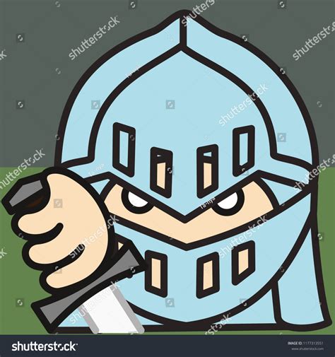 Emoji Medieval Knight Shining Armor Helmet Stock Vector (Royalty Free ...