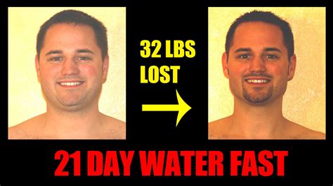 Water Fasting - Day 21 of 21 - Breaking the Fast - Pictures Before After - 32 lbs lost - YouTube