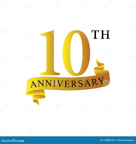 Ribbon Anniversary 10th Years Logo Stock Vector - Illustration of jubilee, abstract: 174808149