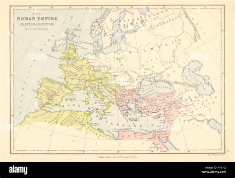 ROMAN EMPIRE. In the 4th century. Eastern & Western. BARTHOLOMEW, 1876 ...