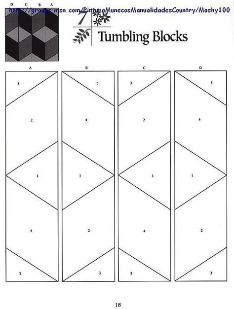 Tumbling Block Quilt Pattern Template