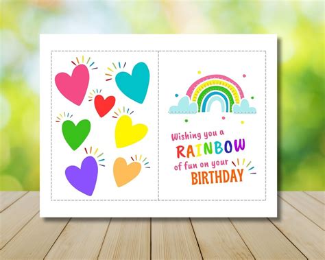 Rainbow Card / Printable Rainbow Birthday Card / Printable - Etsy