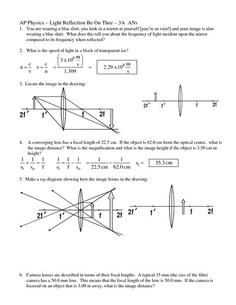 16 Light Reflection And Refraction Worksheet.pdf / worksheeto.com