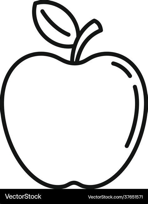 Fresh apple icon outline style Royalty Free Vector Image