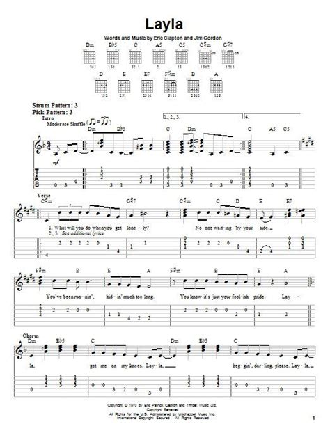 Layla by Eric Clapton - Easy Guitar Tab - Guitar Instructor Learn ...