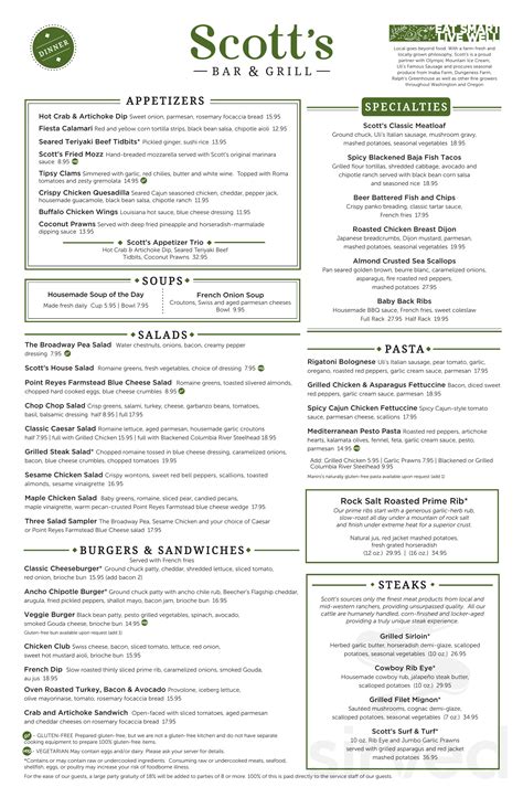 Scott's Bar & Grill menus in Edmonds, Washington, United States