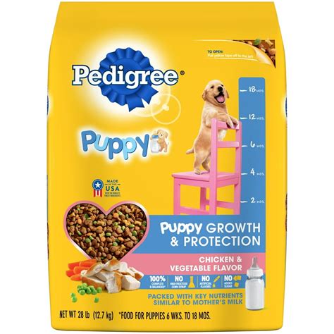 Pedigree Puppy Growth & Protection Chicken & Vegetable Flavor Dry Dog Food 28 Pounds - Walmart ...