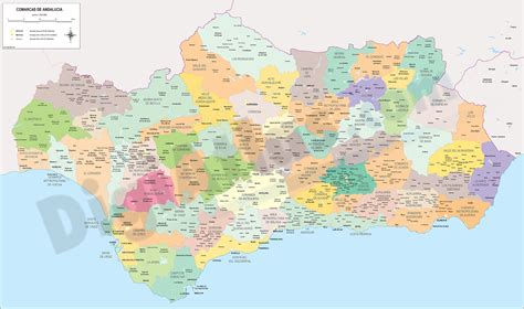 DigiAtlas.com | Andalucia - map of comarcas