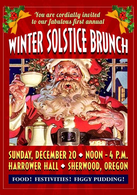 Winter Solstice party invitation, #1. This was the original version. It ...